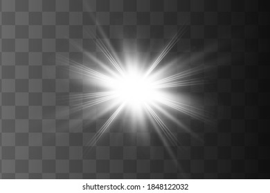 Glowing White Light effect. Vector illustration