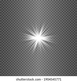 Glowing White Light effect. Vector illustration