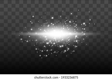 Glowing White Light effect. Vector illustration