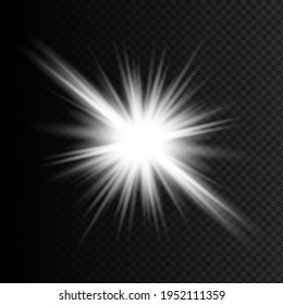 Glowing White Light effect. Vector illustration