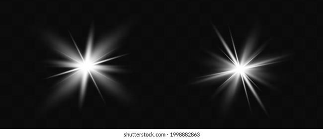 Glowing White Light effect. Vector illustration