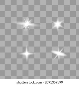 Glowing White Light effect. Vector illustration