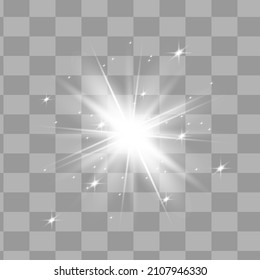 Glowing White Light effect. Vector illustration