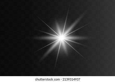 Glowing White Light effect. Vector illustration