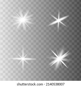 Glowing White Light effect. Vector illustration
