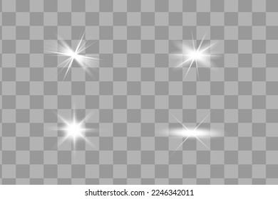 Glowing White Light effect. Vector illustration