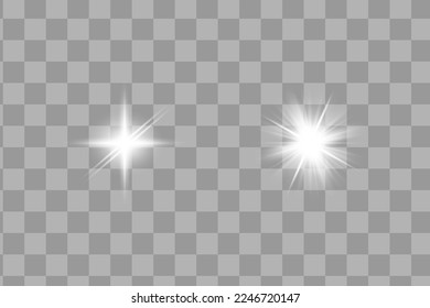 Glowing White Light effect. Vector illustration