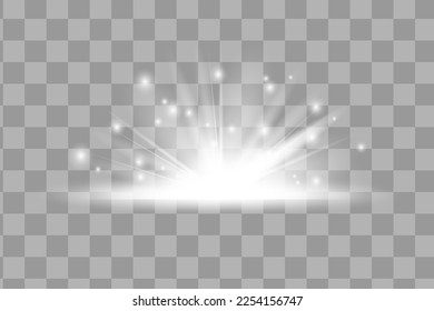 Glowing White Light effect. Vector illustration