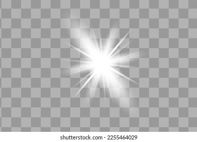 Glowing White Light effect. Vector illustration