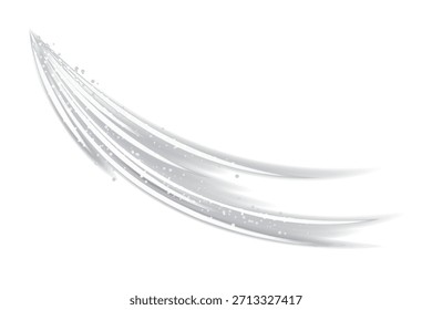 Glowing white light trail sweeps smoothly across the Twilight, creating bright curved streaks with sparkling particles and a transparent swoosh for magical or neon swirl spins dynamic design effects.