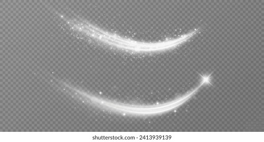 Glowing white lines. Speed ​​line effect, vortex. Easy wave trail.
the wind blows. Background.