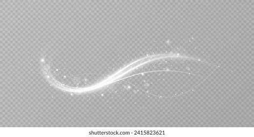 Glowing white lines. Speed ​​line effect, vortex. Easy wave trail.
the wind blows. Background.