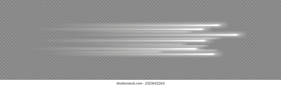 Glowing white speed lines. High speed. Abstract technology background concept. Motion speed and blur. Dynamic lines or rays. Light trail wave, fire path trace line. swirling filament curve.