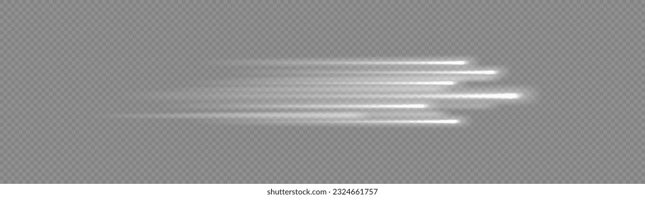 Glowing white speed lines. High speed. Abstract technology background concept. Motion speed and blur. Dynamic lines or rays. Light trail wave, fire path trace line. swirling filament curve.