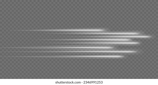 Glowing white speed lines. High speed. Abstract technology background concept. Motion speed and blur. Dynamic lines or rays. Light trail wave, fire path trace line. swirling filament curve.