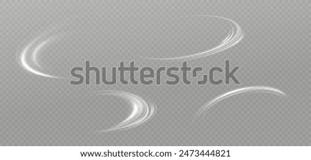 Glowing white speed lines. Light trace wave, path trace line and rotation. Abstract lines of movement.Texture of cold winter wind.	