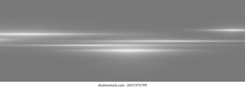 Líneas de velocidad blancas brillantes. Efecto de luz de rayos. Sobre un fondo transparente.