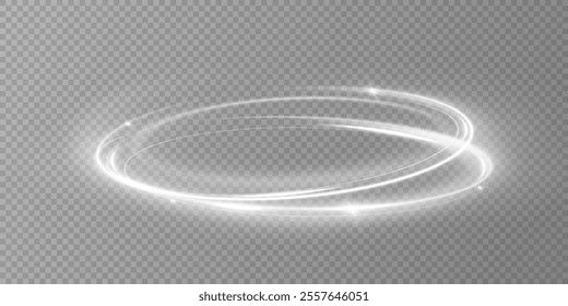 
Glowing white spiral. Abstract speed lines effect. Rotating shiny rings. Glowing circular lines. Glowing ring trail. Vector.