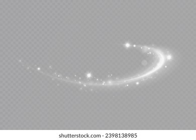 Espiral blanca resplandeciente. Velocidad de las líneas abstractas. Anillos brillantes giratorios. Líneas circulares brillantes. Pista de anillo brillante. Vector.