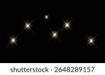 Glowing white star sparkle light effect on black background, abstract shiny burst with twinkling starlight