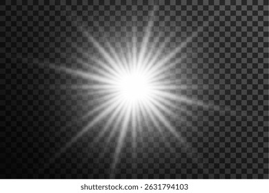 glowing white transparent light flare burst