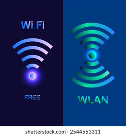 Brillante gradiente de Vector de acceso gratuito Wifi