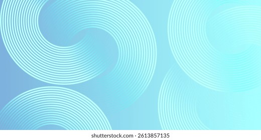 Glowing winter gradient geometric rounded lines with low light sky blue abstract background vector illustration eps10. Futuristic technology consept Luxury pattern. 