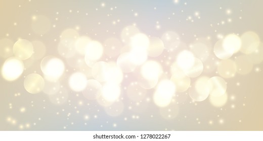Glowing yellow bokeh lights. Abstract soft background design