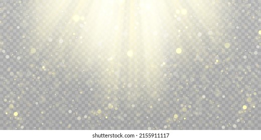 Glowing yellow light effect for backlight. Solar glow, star, flash. Vector illustration	