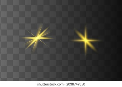 Glowing yellow Light effect. Vector illustration