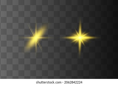 Glowing yellow Light effect. Vector illustration