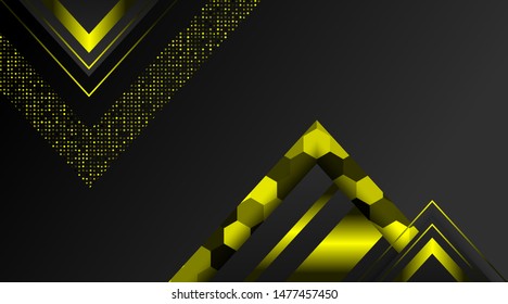 Glowing Yellow on Black Background Corporate Business Design Template Company Vector