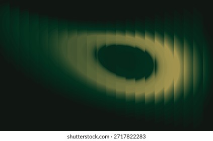 Glowing yellow ring on dark green background with pixelated effect on transparent background