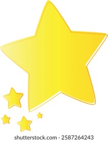 Glowing Yellow Star Cluster: Simple Vector Design Element