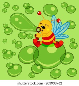 glowworm and bubble - vector  illustration, eps