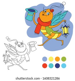 Glowworm with flashlight  coloring book