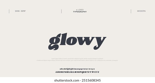 Glowy Abstract modern urban alphabet fonts. Typography sport, technology, fashion, digital, future creative logo font.