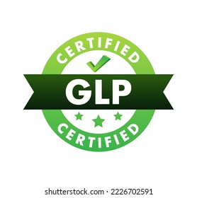 GLP - Good Laboratory Practice certified sign, label. Vector stock illustration svg