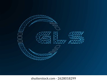 GLS low poly letter logo vector design. GLS lower poly logo design. Low poly logo.