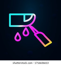 Glucómetro, sangre, icono del nolan. Línea delgada simple, contorno vector de bioingeniería iconos para ui y ux, sitio web o aplicación móvil