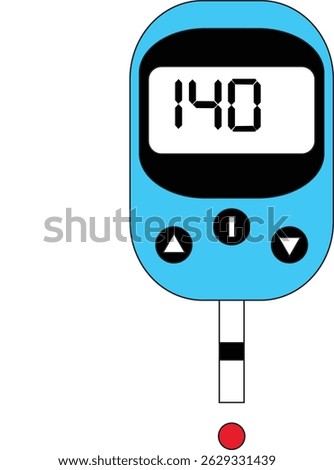 Glucometer or blood glucose meter simple vector illustration doodle