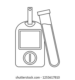 Glucometer blood test black and white