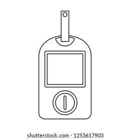 Glucometer blood test black and white