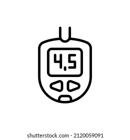 Glukometer Farbzeilensymbol. Einmaliges Vektorelement. Umriss-Piktogramm für Webseiten, mobile App, Werbung