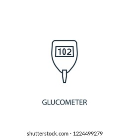 glucometer concept line icon. Simple element illustration. glucometer concept outline symbol design from Medical set. Can be used for web and mobile UI/UX