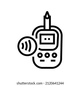 glucometer contactless line icon vector. glucometer contactless sign. isolated contour symbol black illustration