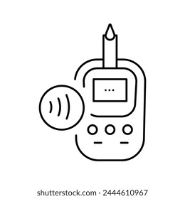 glucometer contactless line icon vector. glucometer contactless sign. isolated contour symbol black illustration