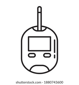 glucometer device measure line style icon vector illustration design