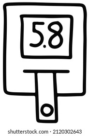 Icono del doodle del Glucómetro. aislado en ilustración vectorial de fondo blanco