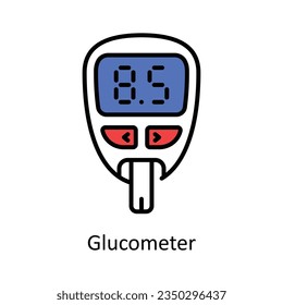 Glucometer Filled Outline Icon Design illustration. Pharmacy Symbol on White background EPS 10 File
